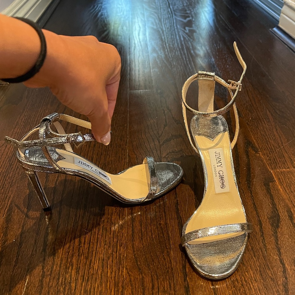 Jimmy Choo Metallic Sandle size 5.5 WORN ONCE